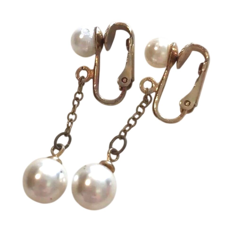 Elegant Clip On Earrings Classic Pearl Drop & Dangle Mid Century Dressy Jewelry